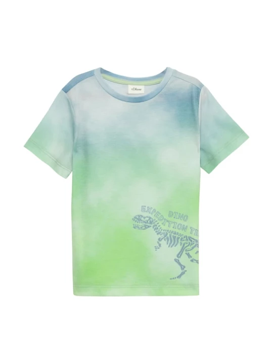 Foto van product s.Oliver Shirt saffier / lichtblauw / lichtgroen / offwhite