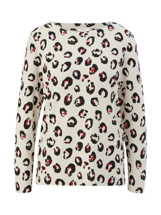 Foto van product s.Oliver Shirt sand / rood / zwart
