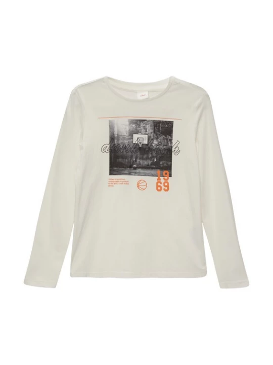 Foto van product s.Oliver Shirt taupe / antraciet / donkeroranje / zwart