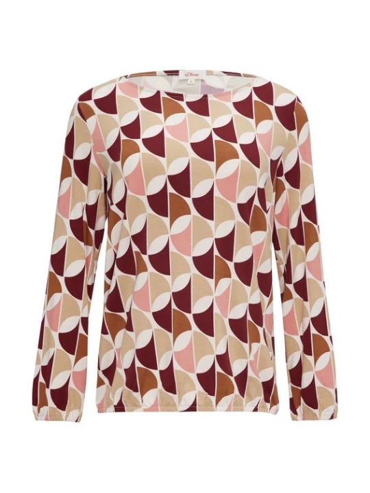 Foto van product s.Oliver Shirt taupe / karamel / lichtroze / karmijnrood