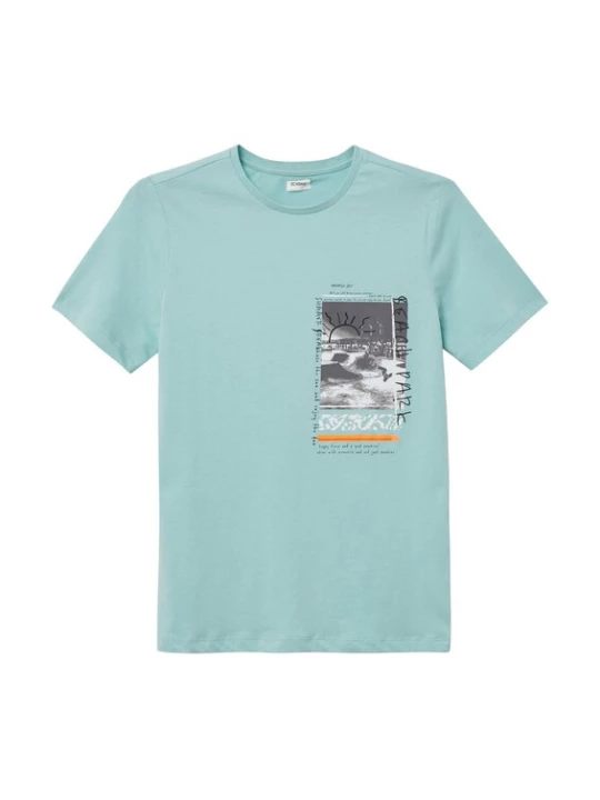 Foto van product s.Oliver Shirt turquoise / donkergeel / zwart / wit