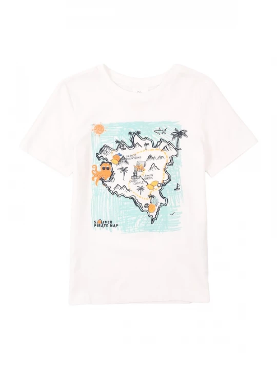 Foto van product s.Oliver Shirt turquoise / donkeroranje / zwart / wit