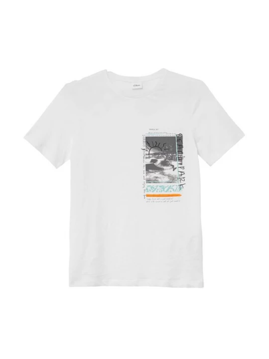 Foto van product s.Oliver Shirt turquoise / grijs / oranje / wit