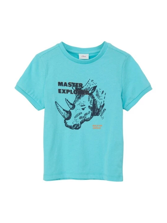 Foto van product s.Oliver Shirt turquoise / oranje / zwart