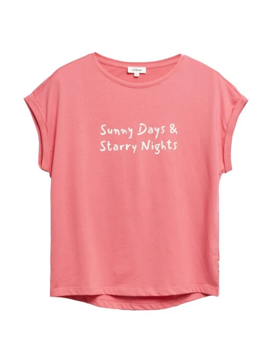 Foto van product s.Oliver Shirt zalm roze / wit