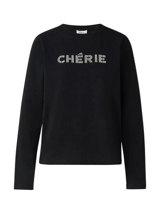 Foto van product s.Oliver Shirt zwart / parelwit