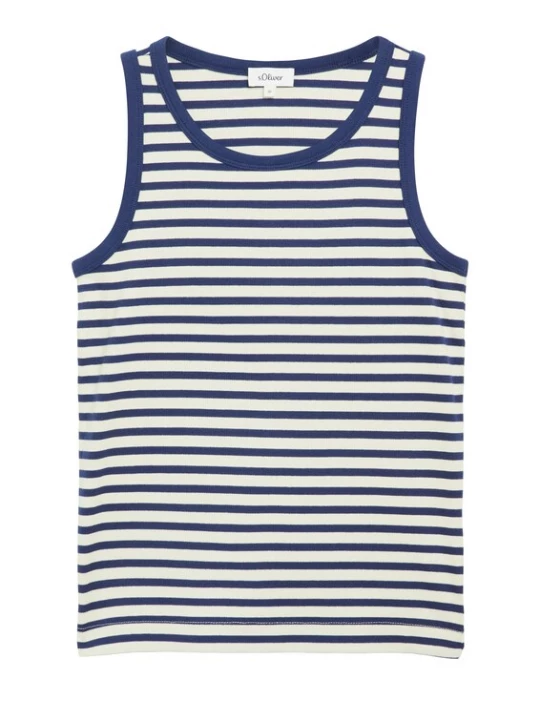 Foto van product s.Oliver Top donkerblauw / wit