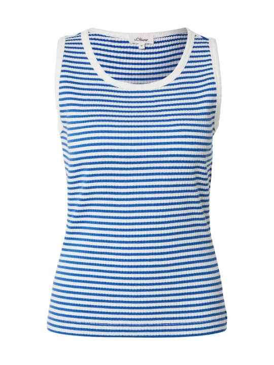 Foto van product s.Oliver Top royal blue / koningsblauw / wit
