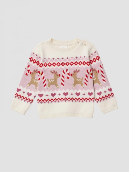 Foto van product s.Oliver Trui crème / bruin / pink / rood
