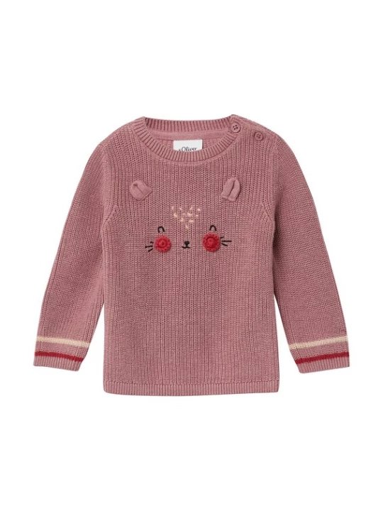 Foto van product s.Oliver Trui lichtbeige / oudroze / rood / zwart