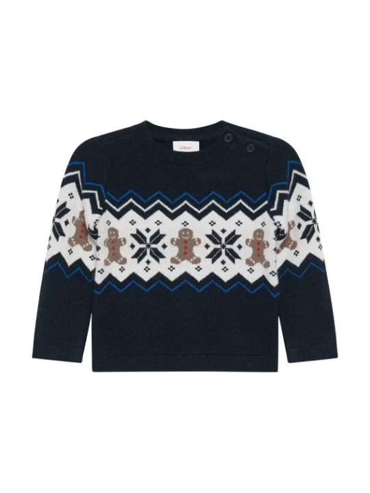 Foto van product s.Oliver Trui navy / taupe / rood / wit