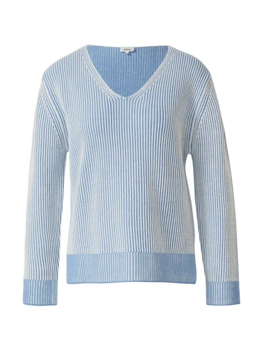 Foto van product s.Oliver Trui royal blue / koningsblauw / wit