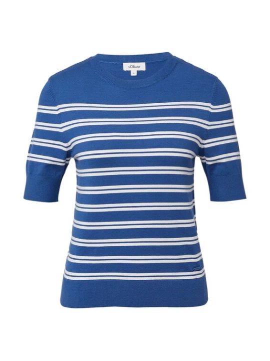 Foto van product s.Oliver Trui royal blue / koningsblauw / wit