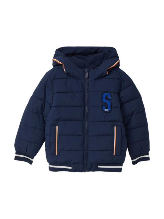 Foto van product s.Oliver Winterjas blauw / donkerblauw / oranje / offwhite