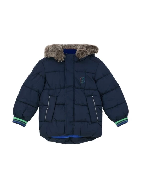 Foto van product s.Oliver Winterjas navy / bruin / neongroen