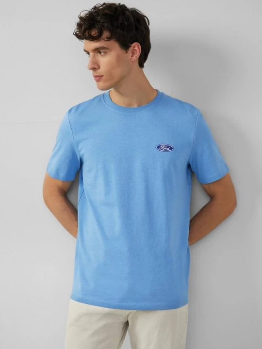 Foto van product s.Oliver x Ford: T-shirt met artwork van zwaar katoen blauw