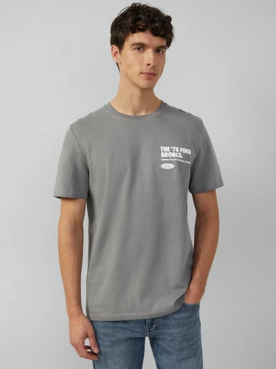 Foto van product s.Oliver x Ford: T-shirt met artwork van zwaar katoen grijs