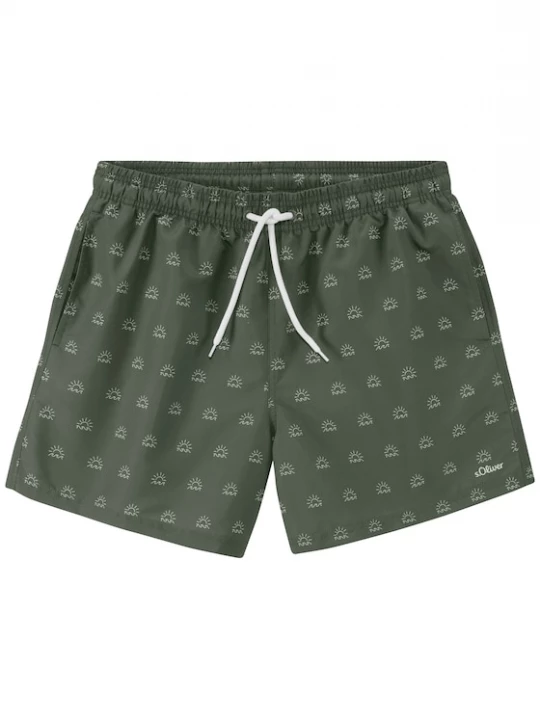 Foto van product s.Oliver Zwemshorts olijfgroen / wit