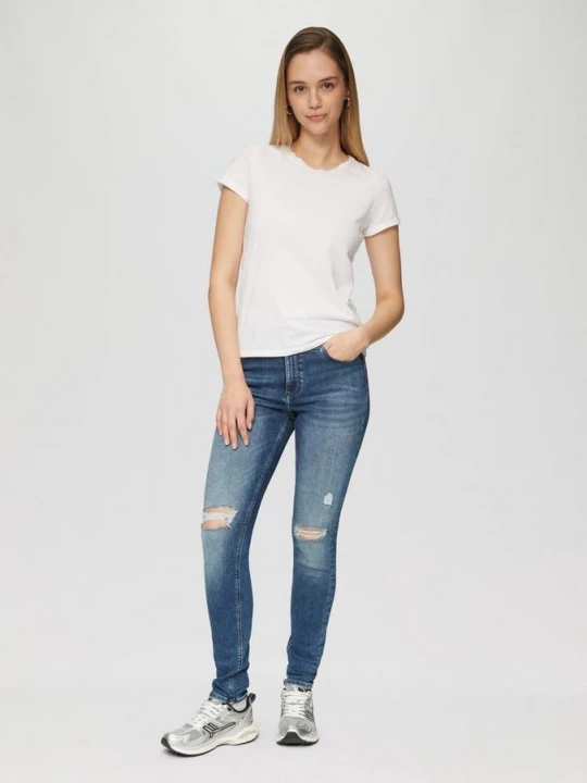Foto van product Sadie jeans / skinny fit / high rise / skinny leg / super stretch / distressed details QS blauw