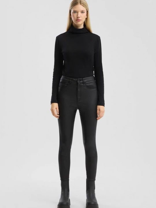 Foto van product Sadie / Skinny Fit / High Rise / Skinny Leg / Enkellengte met coating QS zwart