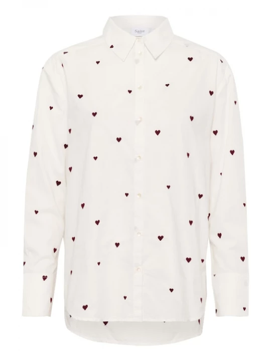 Foto van product SAINT TROPEZ Blouse 'Dianne' bloedrood / wit