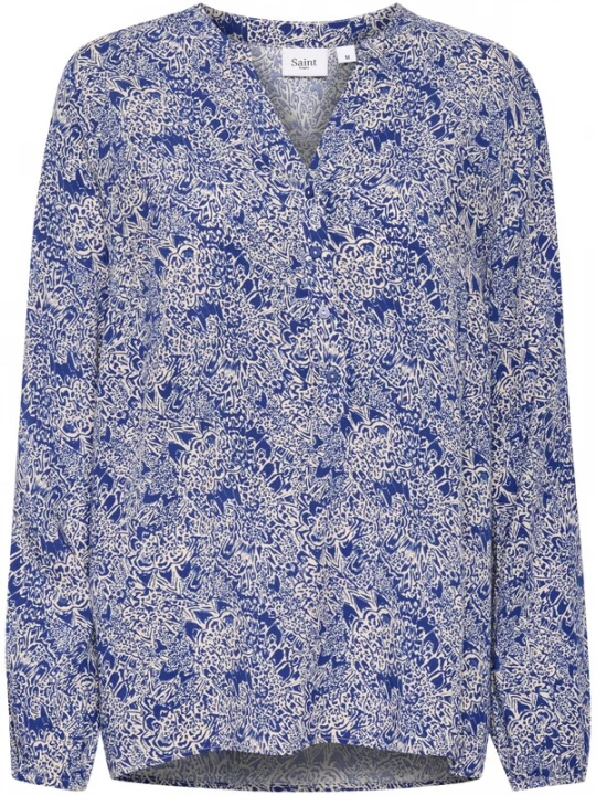 Foto van product SAINT TROPEZ Blouse donkerblauw / wit