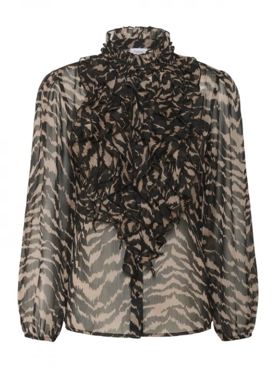 Foto van product SAINT TROPEZ Blouse 'Lilja' bruin / zwart
