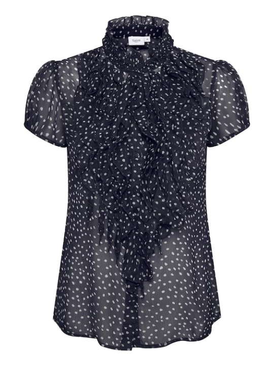 Foto van product SAINT TROPEZ Blouse 'LillySZ' nachtblauw / wit