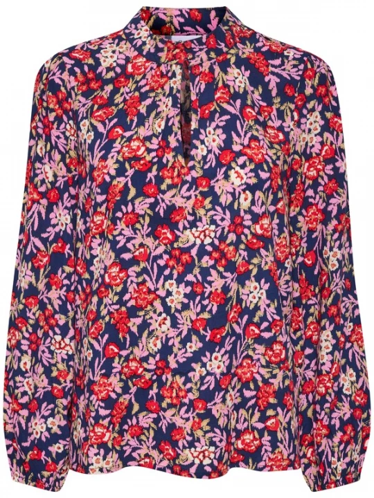 Foto van product SAINT TROPEZ Blouse 'Loveen' navy / lila / rood
