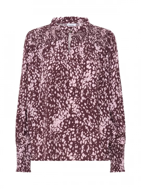 Foto van product SAINT TROPEZ Blouse 'MalikaSZ' chocoladebruin / pastelroze