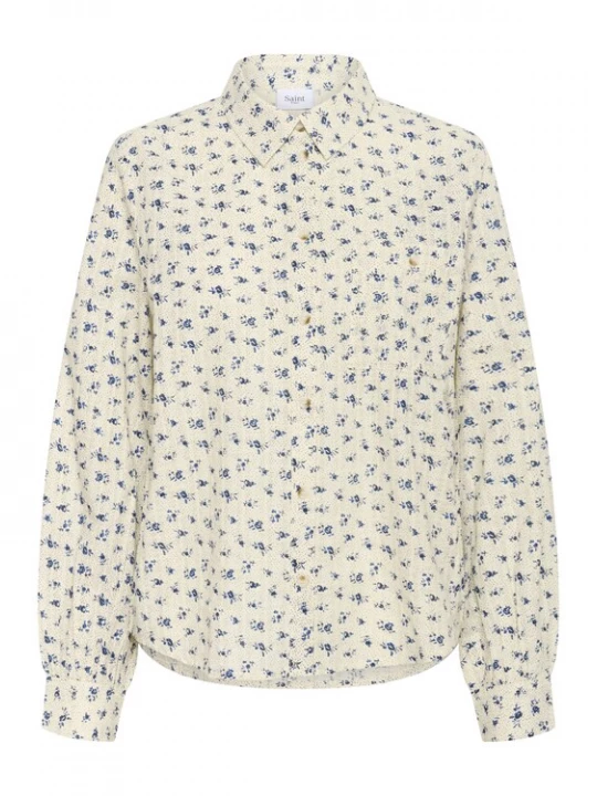 Foto van product SAINT TROPEZ Blouse 'OmeliaSZ' beige / marine