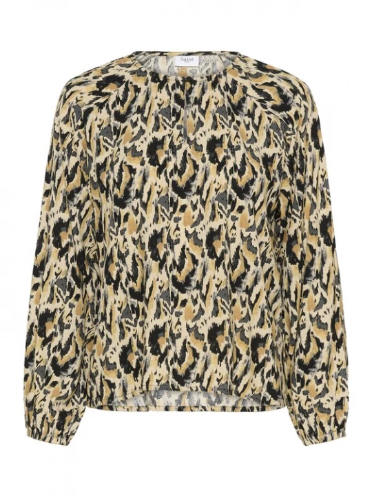 Foto van product SAINT TROPEZ Blouse 'OsinaSZ' camel / mosterd / zwart
