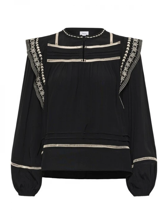 Foto van product SAINT TROPEZ Blouse 'RosaliaSZ' lichtbeige / zwart