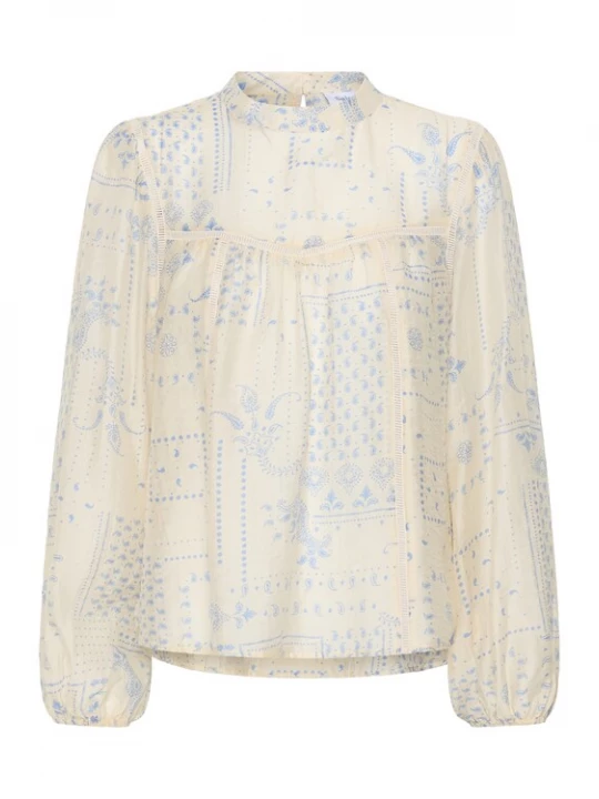 Foto van product SAINT TROPEZ Blouse 'Sebastiana' lichtbeige / lichtblauw