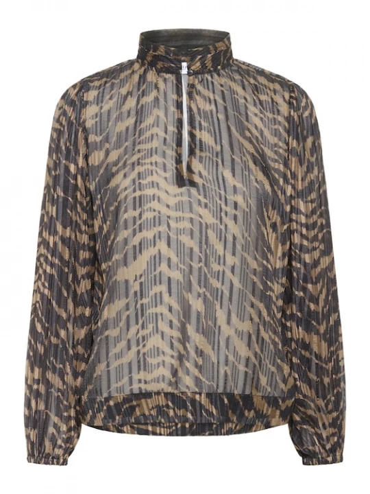 Foto van product SAINT TROPEZ Blouse 'SZNesta' lichtbruin / zwart