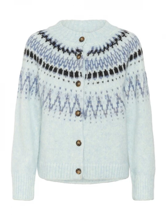 Foto van product SAINT TROPEZ Gebreid vest blauw / pastelblauw / zwart