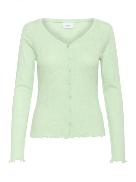 Foto van product SAINT TROPEZ Gebreid vest 'Gru' pastelgroen