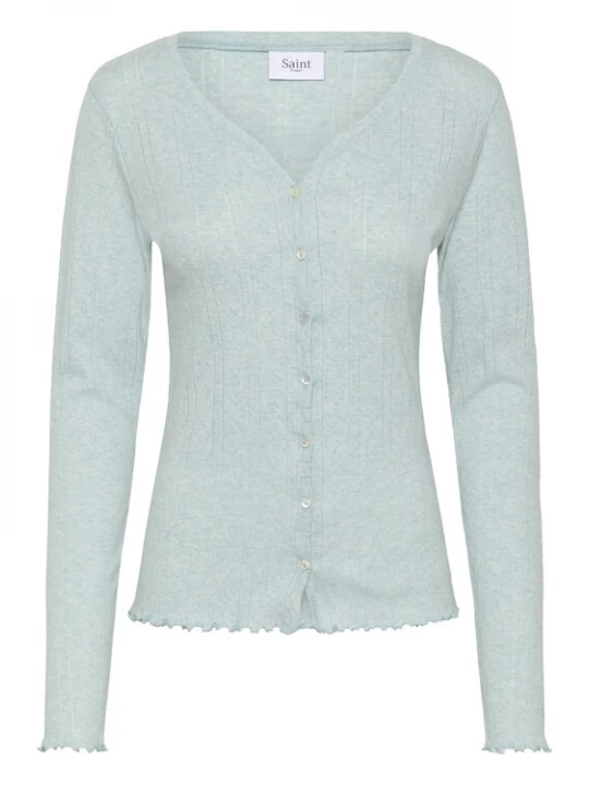 Foto van product SAINT TROPEZ Gebreid vest 'Gru' turquoise