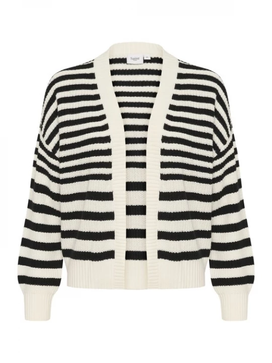 Foto van product SAINT TROPEZ Gebreid vest 'Ibenmei' zwart / wit