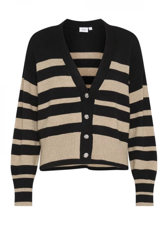 Foto van product SAINT TROPEZ Gebreid vest 'Inette' beige / zwart