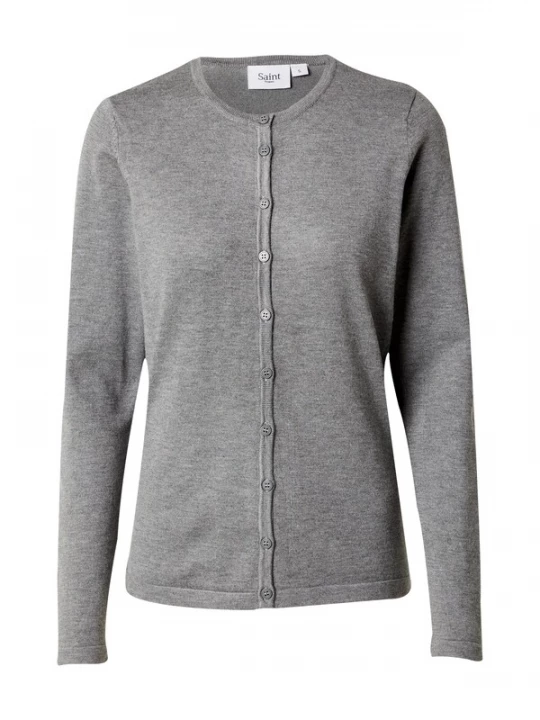 Foto van product SAINT TROPEZ Gebreid vest 'Mila' grijs gemêleerd