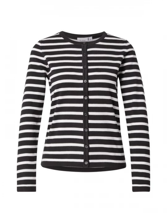Foto van product SAINT TROPEZ Gebreid vest 'Mila' zwart / wit