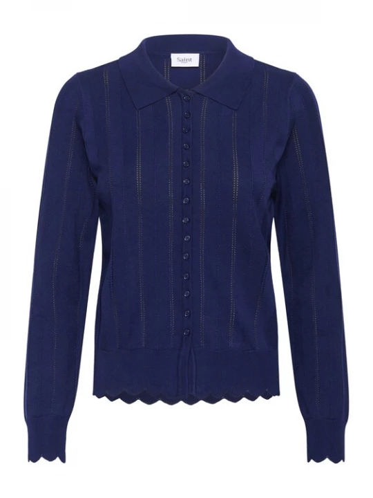 Foto van product SAINT TROPEZ Gebreid vest 'ObetteSZ' nachtblauw
