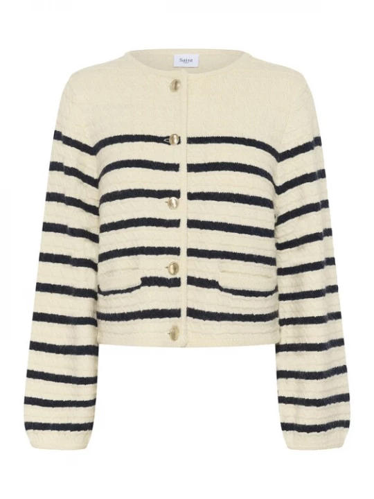 Foto van product SAINT TROPEZ Gebreid vest 'OlenaSZ' crème / zwart