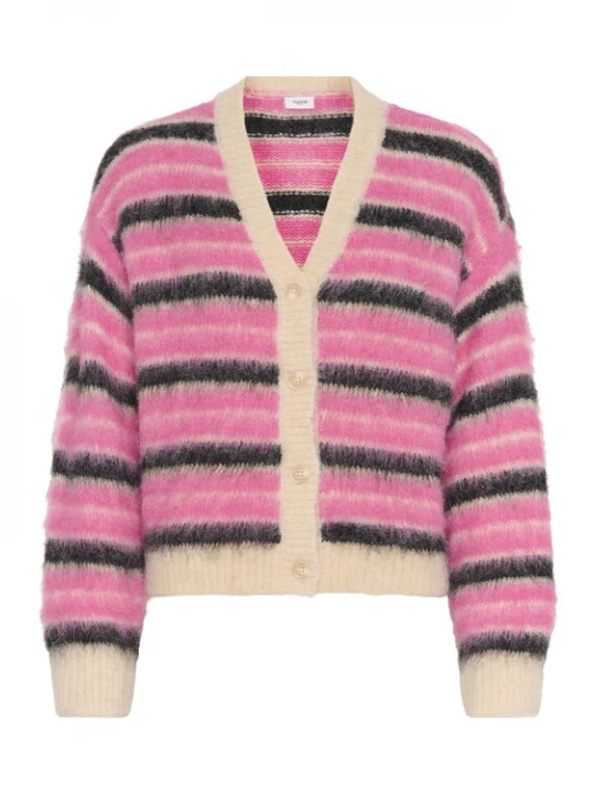 Foto van product SAINT TROPEZ Gebreid vest 'Olma' lichtbeige / magenta / zwart