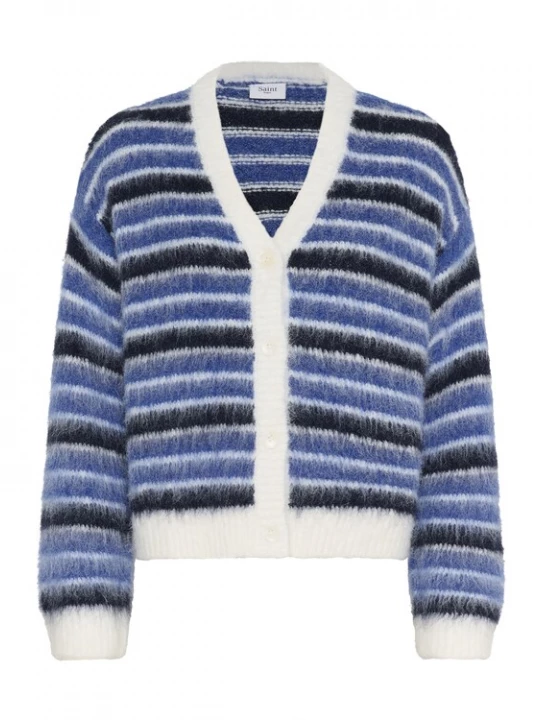 Foto van product SAINT TROPEZ Gebreid vest 'OlmaSZ' navy / royal blue / koningsblauw / wit