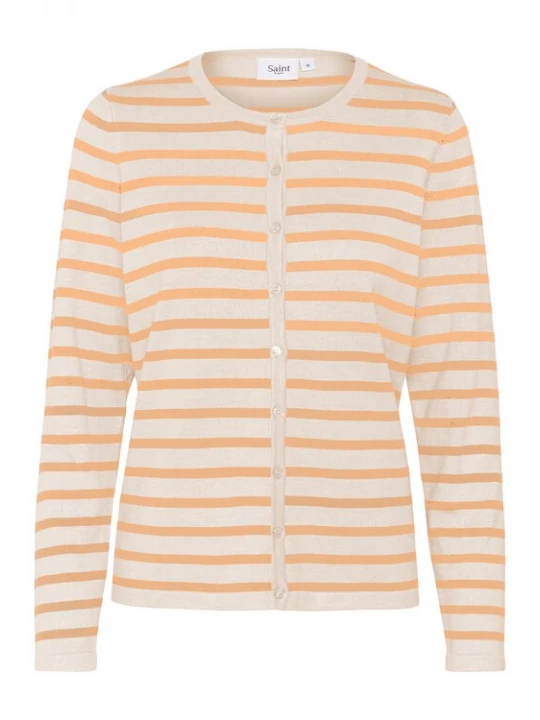 Foto van product SAINT TROPEZ Gebreid vest oranje / eierschaal