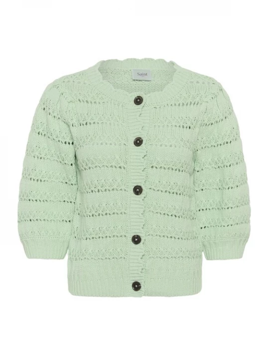 Foto van product SAINT TROPEZ Gebreid vest 'RiverSZ' lichtgroen