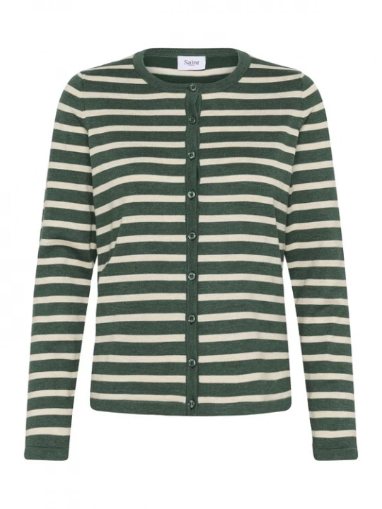 Foto van product SAINT TROPEZ Gebreid vest smaragd / wit