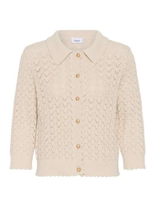 Foto van product SAINT TROPEZ Gebreid vest 'Sylvie' crème